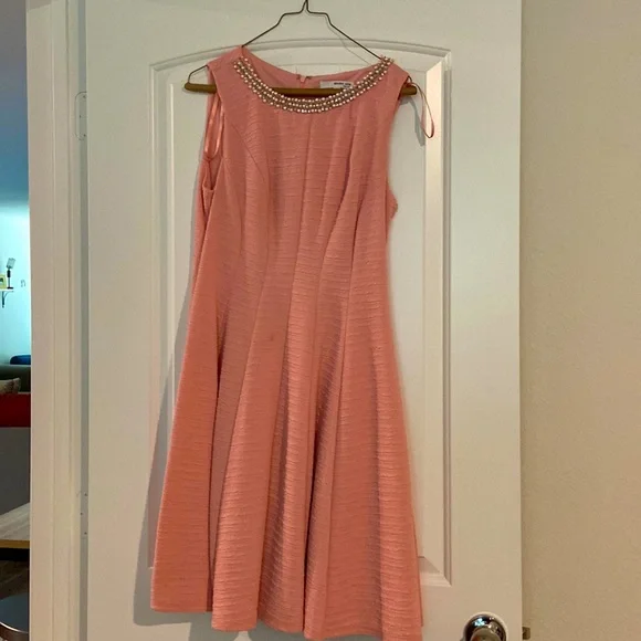 Studio One | Dresses | Pink Sleeveless Fit And Flare Dress | Poshmark